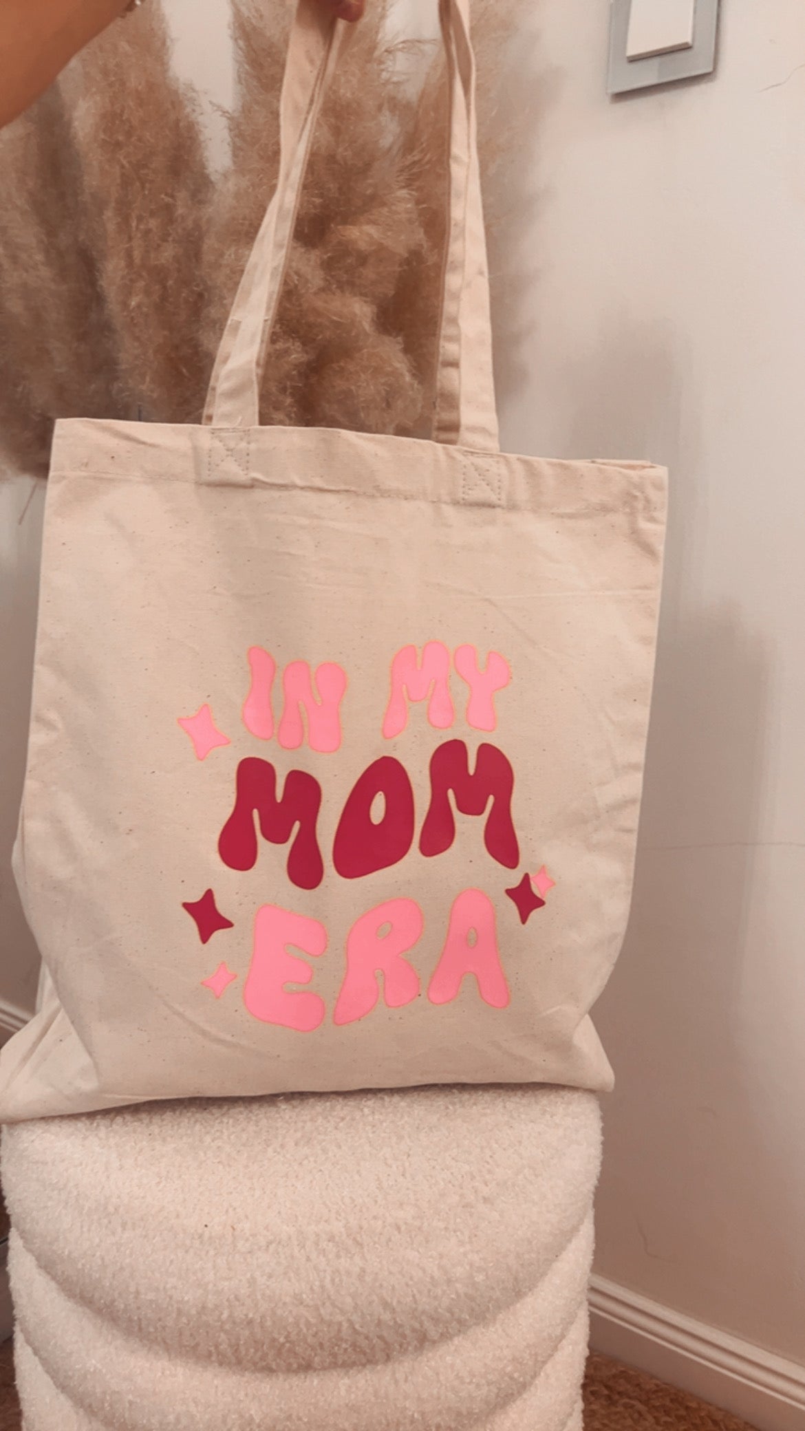 Jute shopper "MOM ERA" (Rosa/Blau)